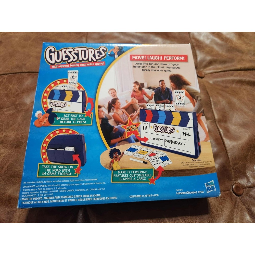 Guesstures High-Speed Family Charades Game Hasbro 2023 Hasbro - Picture 2 of 2
